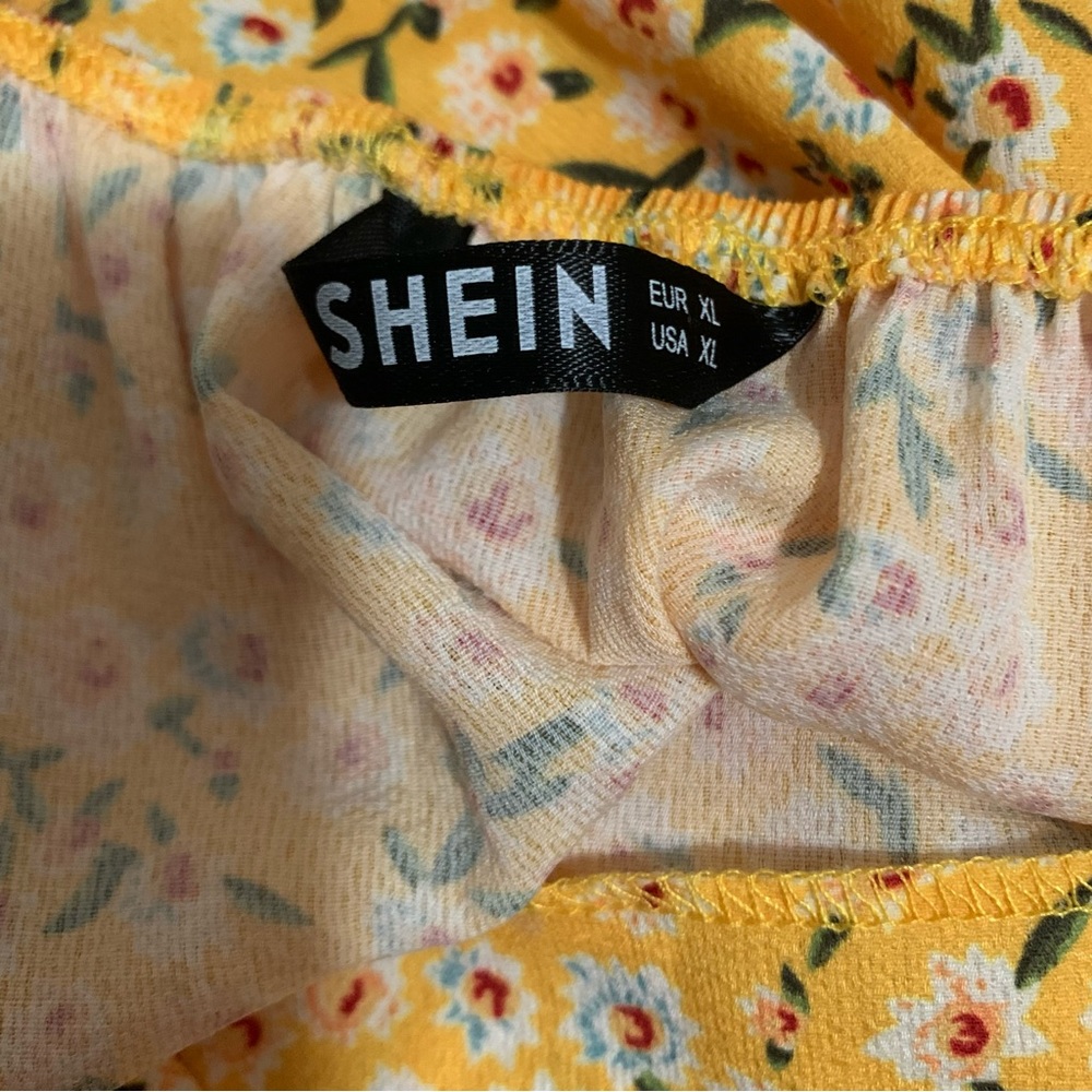 Yellow Ditsy Floral Print Lightweight Cami Dress - Picture 9 of 10